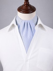   NM szatén ascot nyaksál - Halványkék mintás Francia, Ascot, Különlegesség